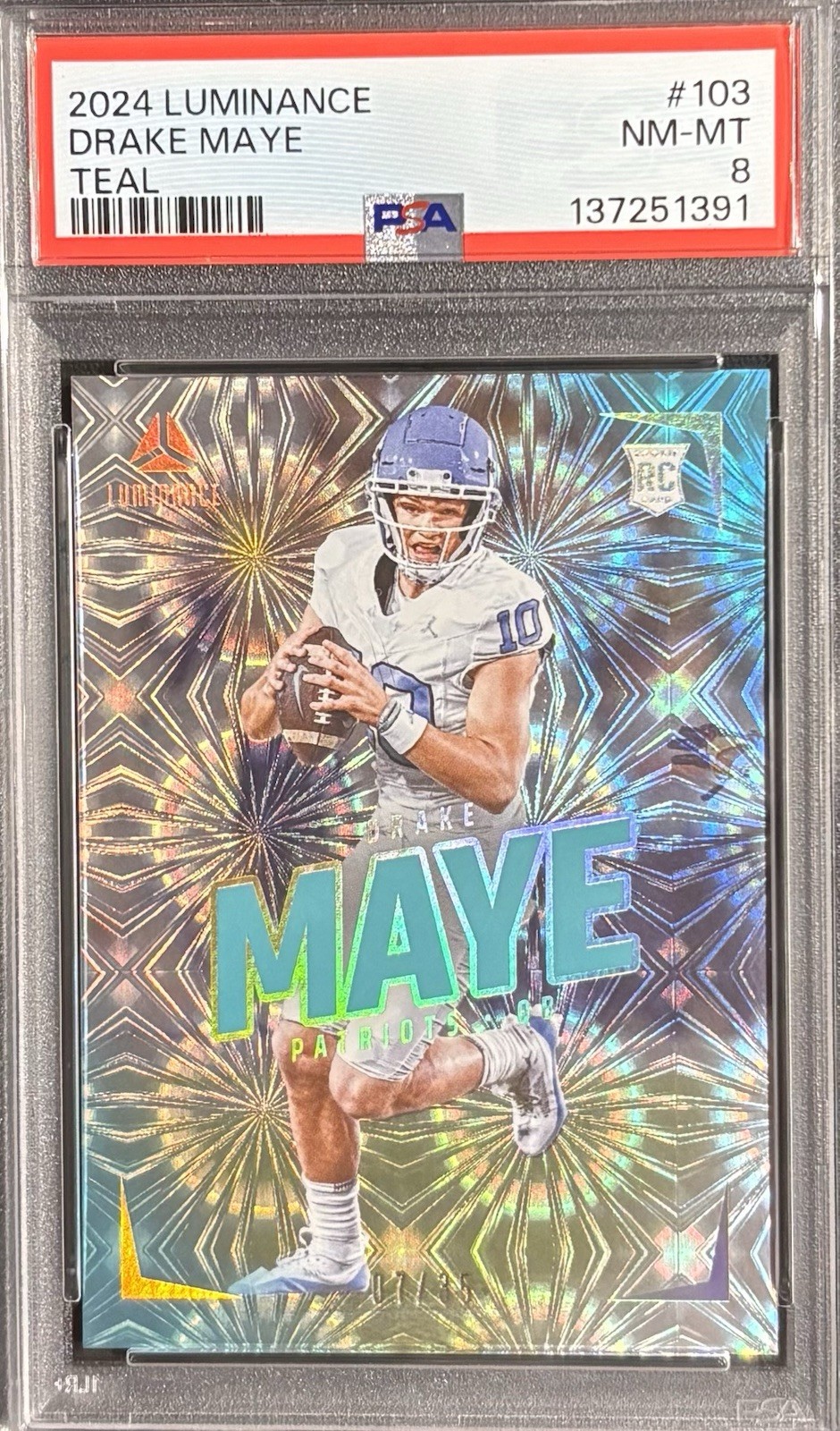 2024 Panini Luminance - Rookies Drake Maye #103 Teal /35 (RC)