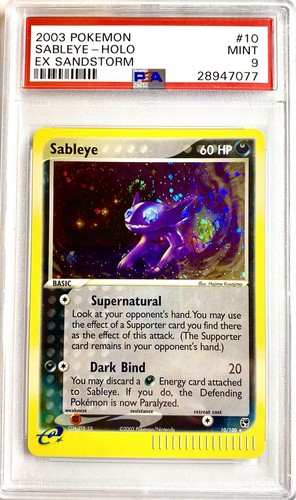 2003 Pokémon Sableye Holo PSA 9 - EX Sandstorm #10 🔥 Ear Swirl 🌀