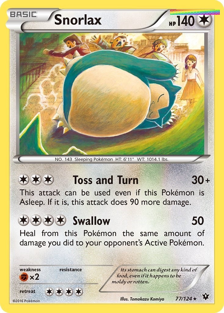 Reverse Holofoil - Snorlax - 77/124 - XY - Fates Collide - NM
