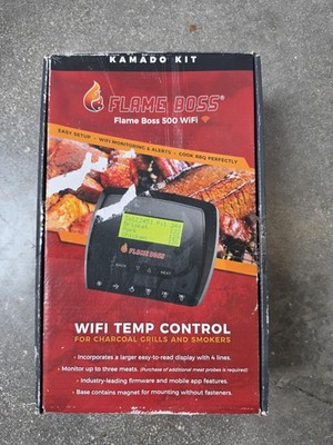 Flame Boss 500 WiFi Kamado Kit BBQ Fan Temp Controller Black Charcoal Grill
