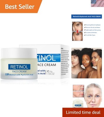 Retinol & Turmeric Face Cream - Moisturizing Blend for Youthful Radiance, 1.7 Oz