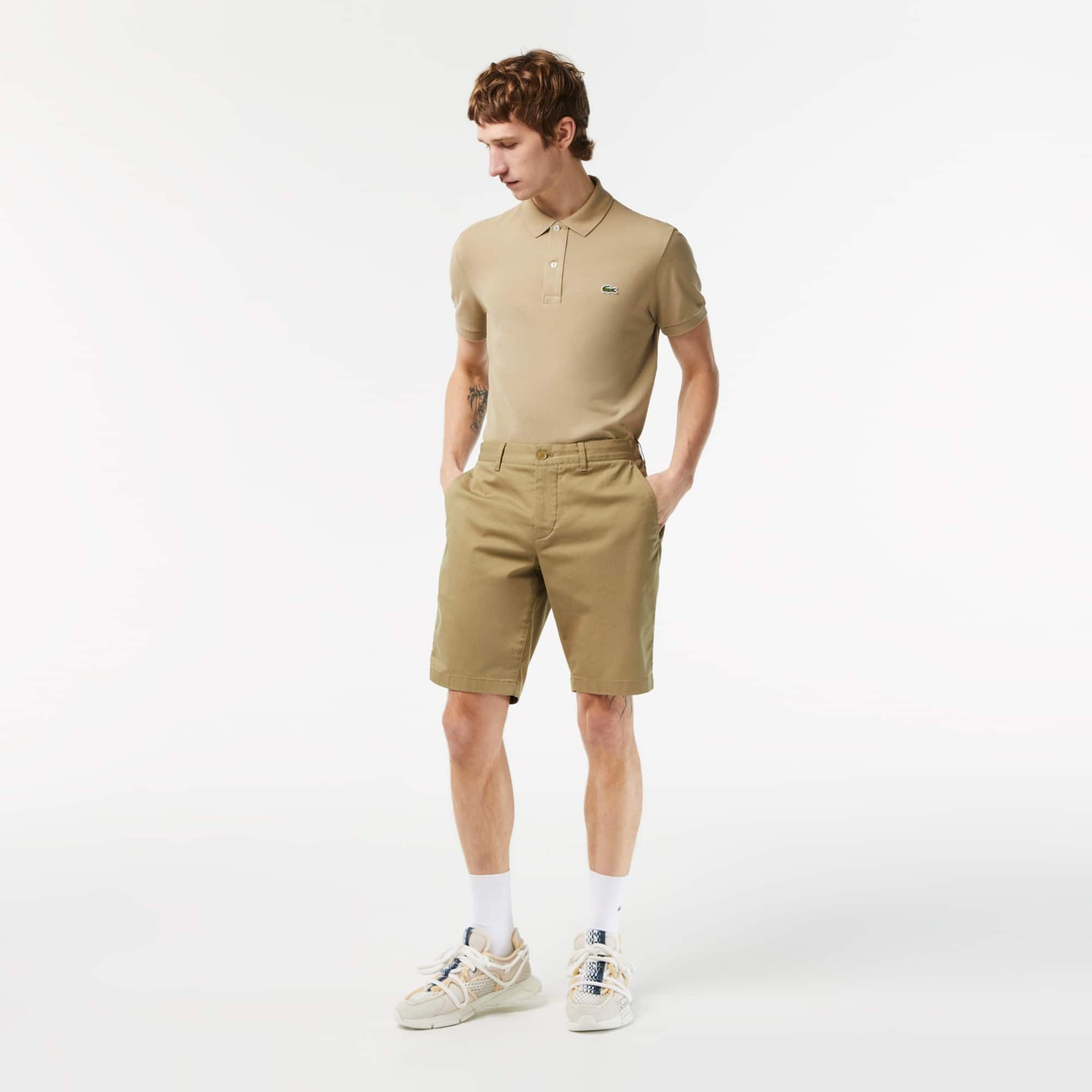 Мужские шорты-бермуды Lacoste Slim fit XXS 10 Бежевый однотонный 4590₽