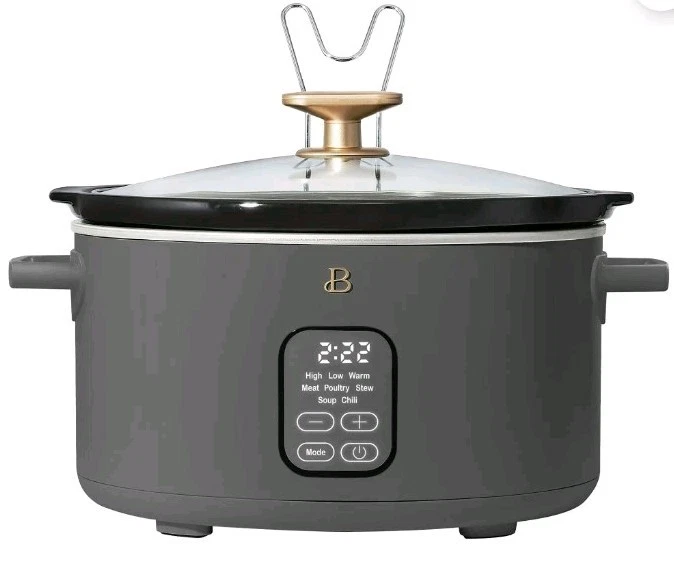 Beautiful 6 Qt Programmable Slow Cooker, Oyster Grey by Drew Barrymore
