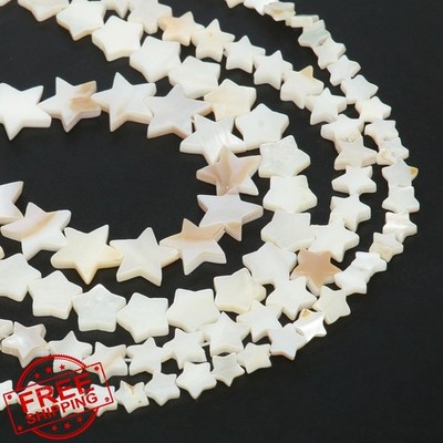 THRELE Shell Beads White Star 10mm 40 Pcs