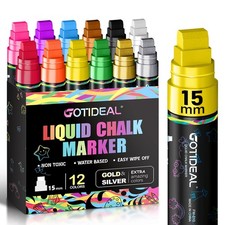 15mm Window Markers, Jumbo Chalk Markers for Blackboard Erasable,Washable Car...