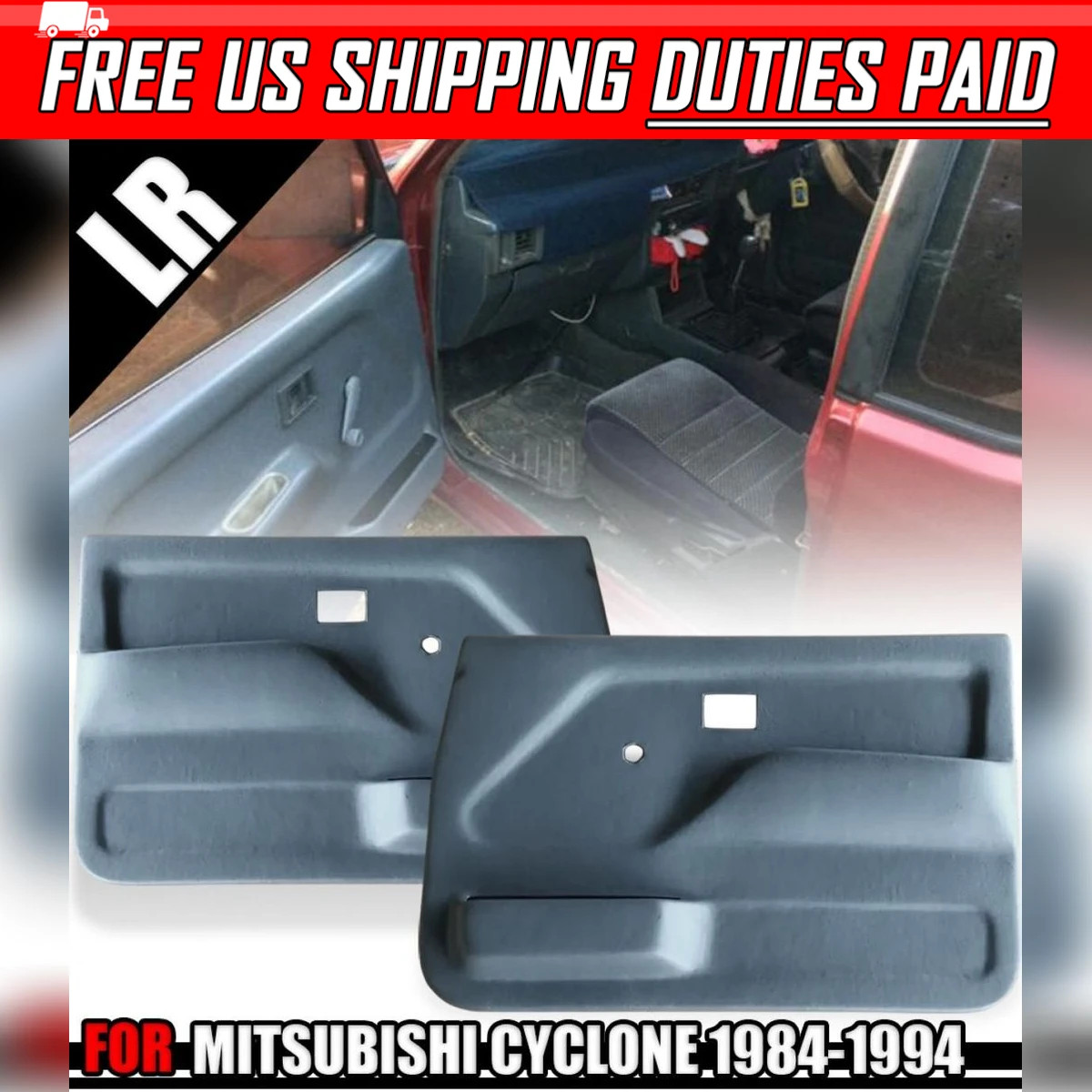 Interior Door Panel Grey LH RH Fit Mitsubishi Mighty Max L200 1989