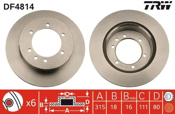 TRW Bremsscheibe Hinten Passend FüR Nissan-image