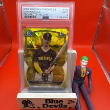 2023 Bowman Chrome Sapphire ETHAN SALAS Yellow Refractor SP /50 MINT 9 