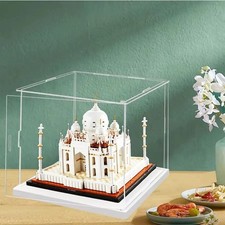 Openable Clear Acrylic Display Case-Assemble Countertop Box with white Base f...