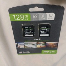 PNY Elite-X Black 128GB 4K Ultra HD Class 10 SDXC Flash Memory Card Used