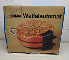 vintage Waffeleisen Elektra TYP EWA 363 -Waffeleisen 70er Beige Emaille Grossag