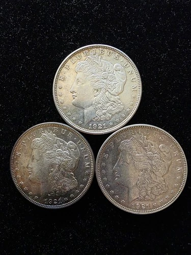 1921-D Morgan Silver Dollar AU + 3-Coin Lot