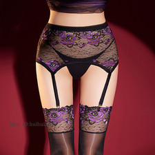 Horse Oil Women's Bag Buttocks Skirt Open Crotch Split Suspender Long Tube Socks