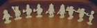 Nine 1960s Marx Flintstones Bedrock Figures in White Plastic