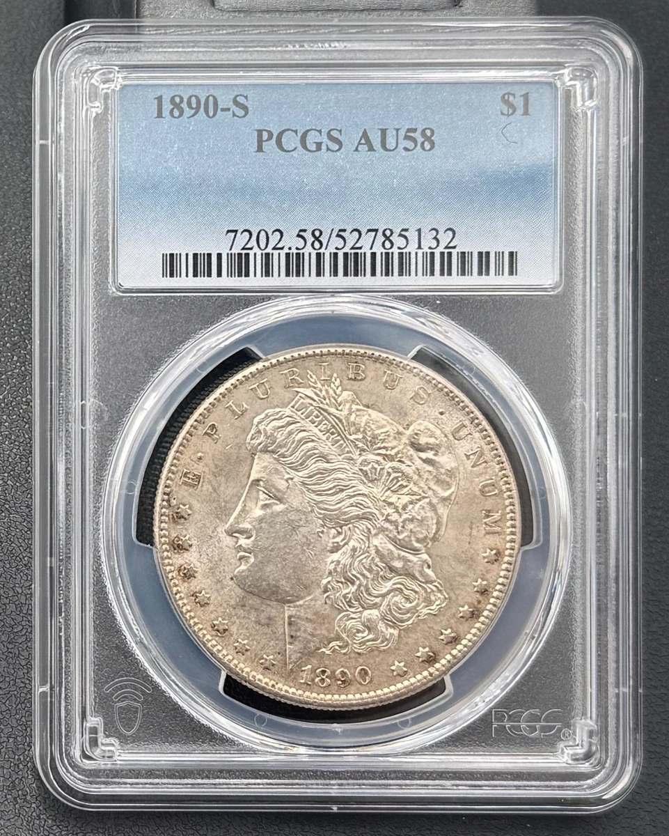 San Francisco AU 58 Graded 1890 Year Morgan US Dollars (1878-1921