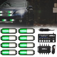 Green White Led Strobe Lights For Trucks Emergency Strobe 8 Pcs Greenwhite Green White Led Strobe Lights For Trucks Emergency Strobe 8 Pcs Greenwhite