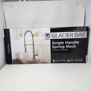 Glacier Bay Paulina Spring Neck Pull-Down Kitchen Faucet in Stainless Steel