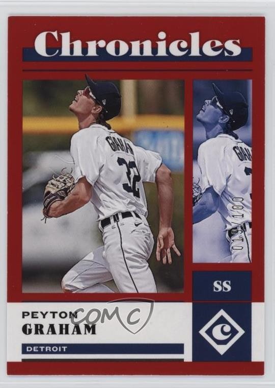 2023 Panini Chronicles Red 19/100 Peyton Graham #32 0h29
