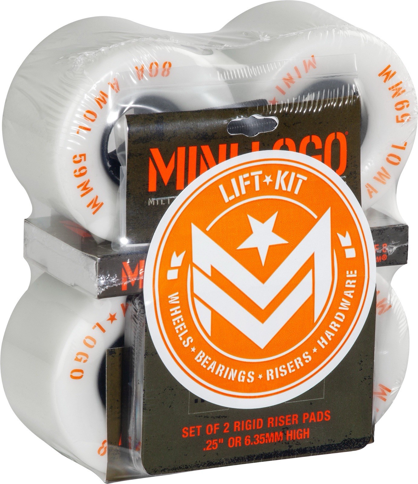 Powell Mini Logo A.W.O.L. Lift Kit  White Skateboard Wheels 