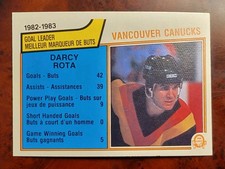 1983-84 O-Pee-Chee OPC #344 Darcy Rota Vancouver Canucks Team Leader LEGEND 