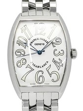 FRANCK MULLER Tonneau Carbecks Casablanca 6850 H47xW34mm Silver Dial Box #T235