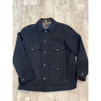 J.CREW wool jacket vintage カバーオール J.Crew Langham Wool Jacket Mens Large Black Utility Chore Coat 100