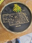 VINTAGE MCM Collectible  Black Metal Tin State  NEBRASKA  Dented Condition — photo 2