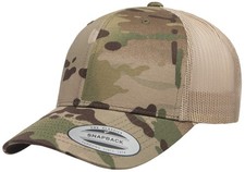 Yupoong Yp Classics Multicam Retro Trucker Cap Khaki One Size Camouflage