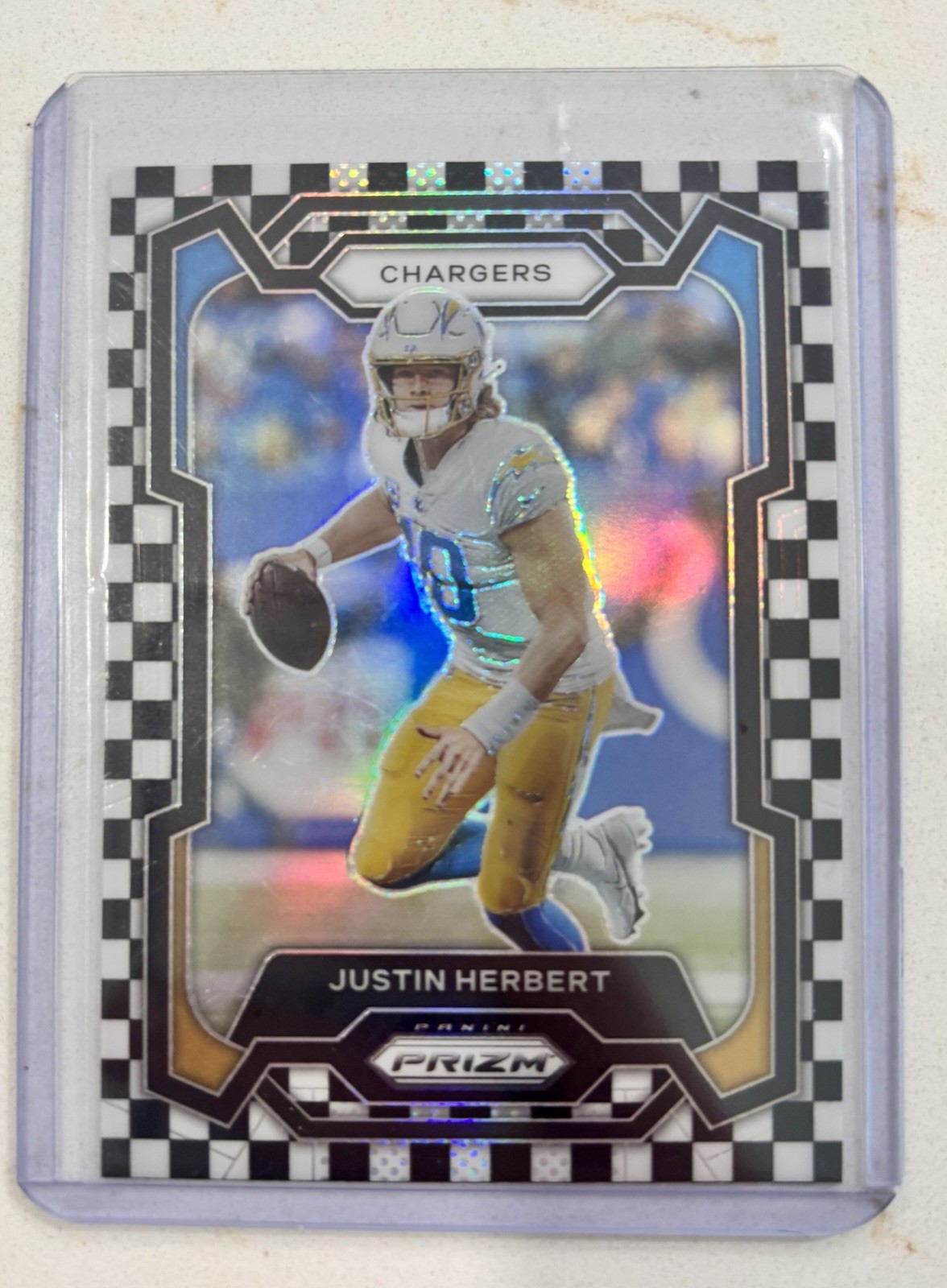 2023 Panini Prizm - Justin Herbert #158 Black & White Checker Prizm