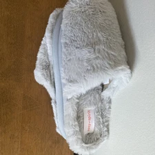 Easy Spirit Womens Fuzzy Slippers 5-6 Small Soft Memory Foam Lightweight Grey