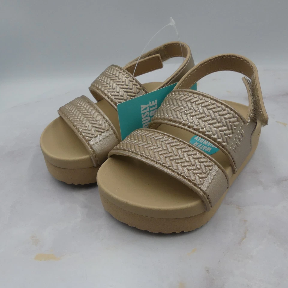 Zapatos de arrecife niñas pequeñas 4 sandalias doradas con tira trasera Little Water Vista niños Foto 2 de 4