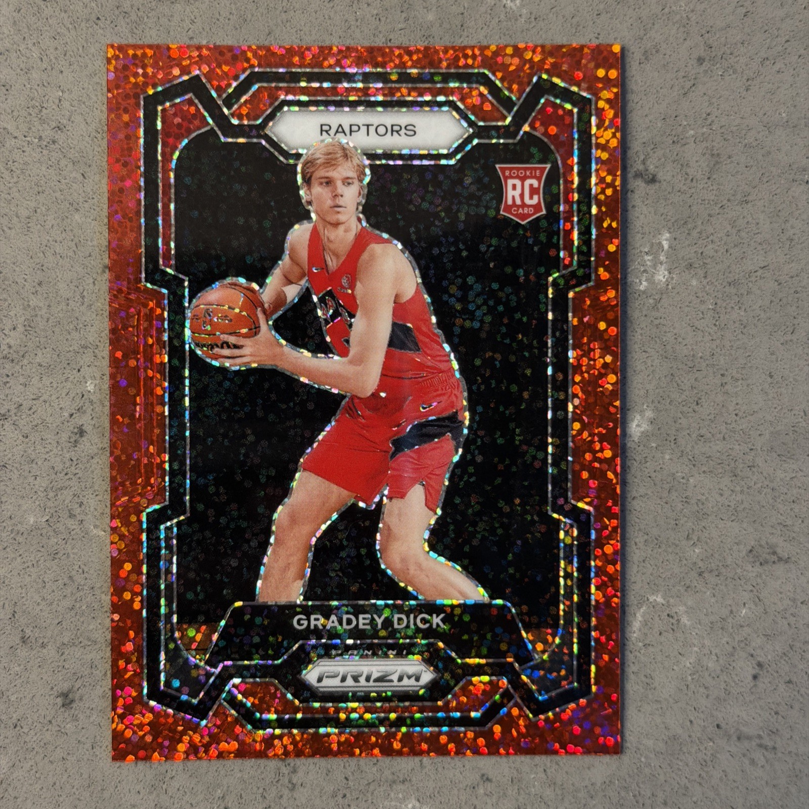 2023-24 Panini Prizm Gradey Dick Rookie RC Red Sparkle Prizm SP Raptors #134