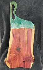 Eastern Red Cedar Charcuterie Board with Emerald Green Wave