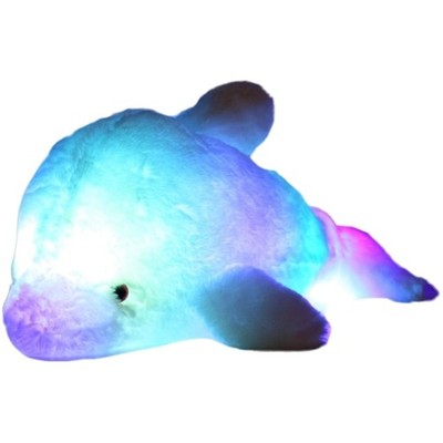 7 Farbwechsel LED aufhellen Gefülltes Delphin Spielzeug Plüsch Kissen Plüscht...
