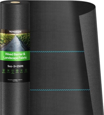 VIVOSUN 5OZ Premium 3ft x250ft Landscape Fabric Weed Blocker Fabric Ground Cover