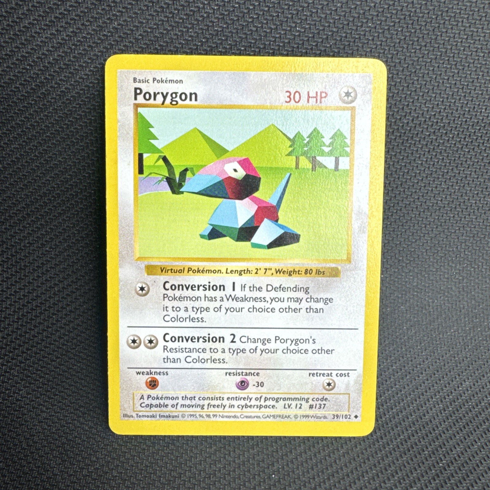 Shadowless Porygon 39/102 Pokémon Vintage 1999 WOTC Base Set LP