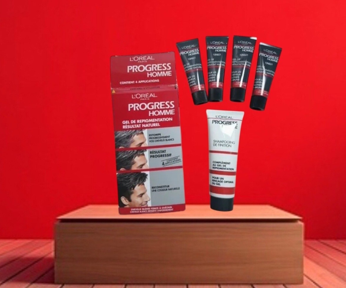 Gel repigmentation L'Oréal Paris Progress Homme résultat naturel tube 100ml