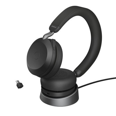 Jabra Evolve2 75 Wireless PC Headset mit Ladedock, 8-Mikro-Technologie - Dual-Fo