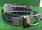 Nexbelt Rowland Thomas Kayiman Black & White Leather Golf Belt NEW Cut To Size