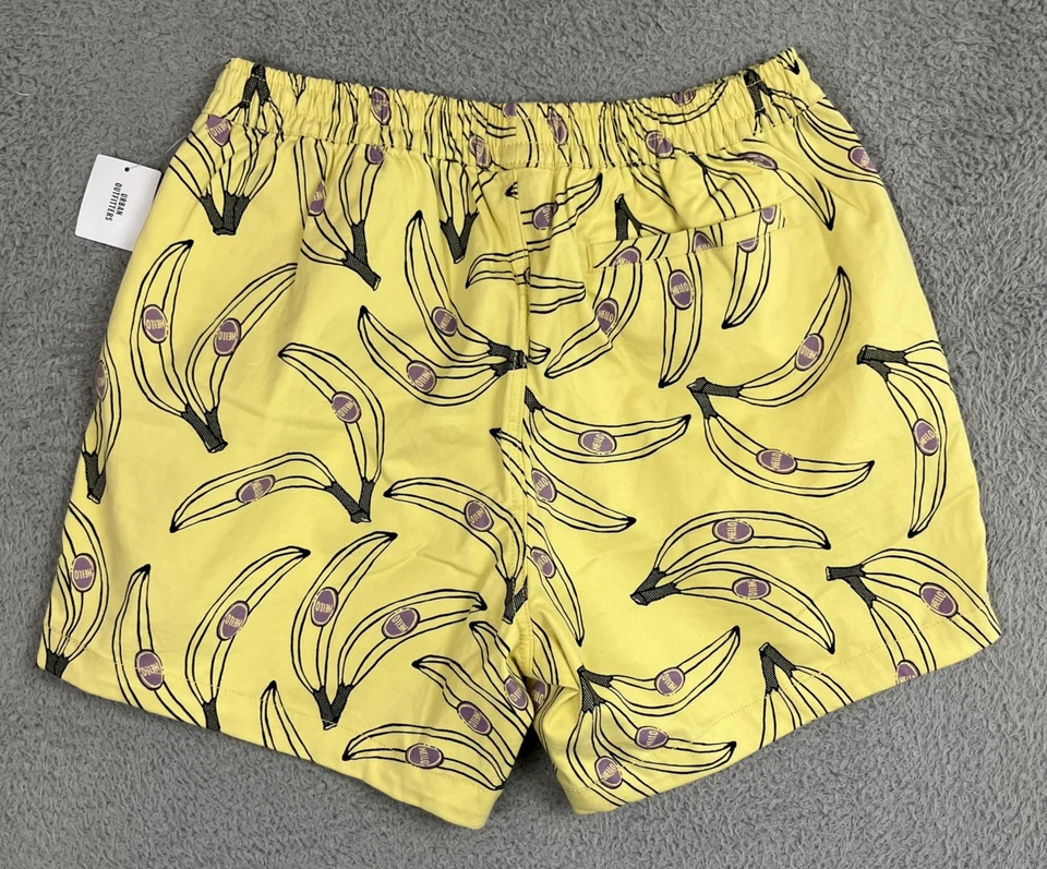 Pantalones Cortos Urban Outfitters Para Hombre Grandes Amarillo Estampado de Plátano Cordón Cintura Elástica Foto 2 de 4
