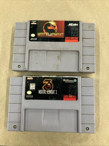 SNES 2 Game Mortal Kombat Bundle Mortal Kombat 1 & 3