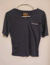 Harley-Davidson Women's V-Neck T-Shirt Size Medium Bikercore Biker Motorcycle