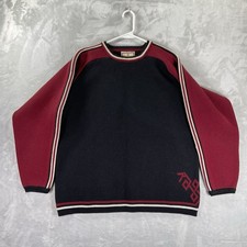 Dale of Norway Sweater men's Large 100 New Wool Crew Neck Pullover Black Red