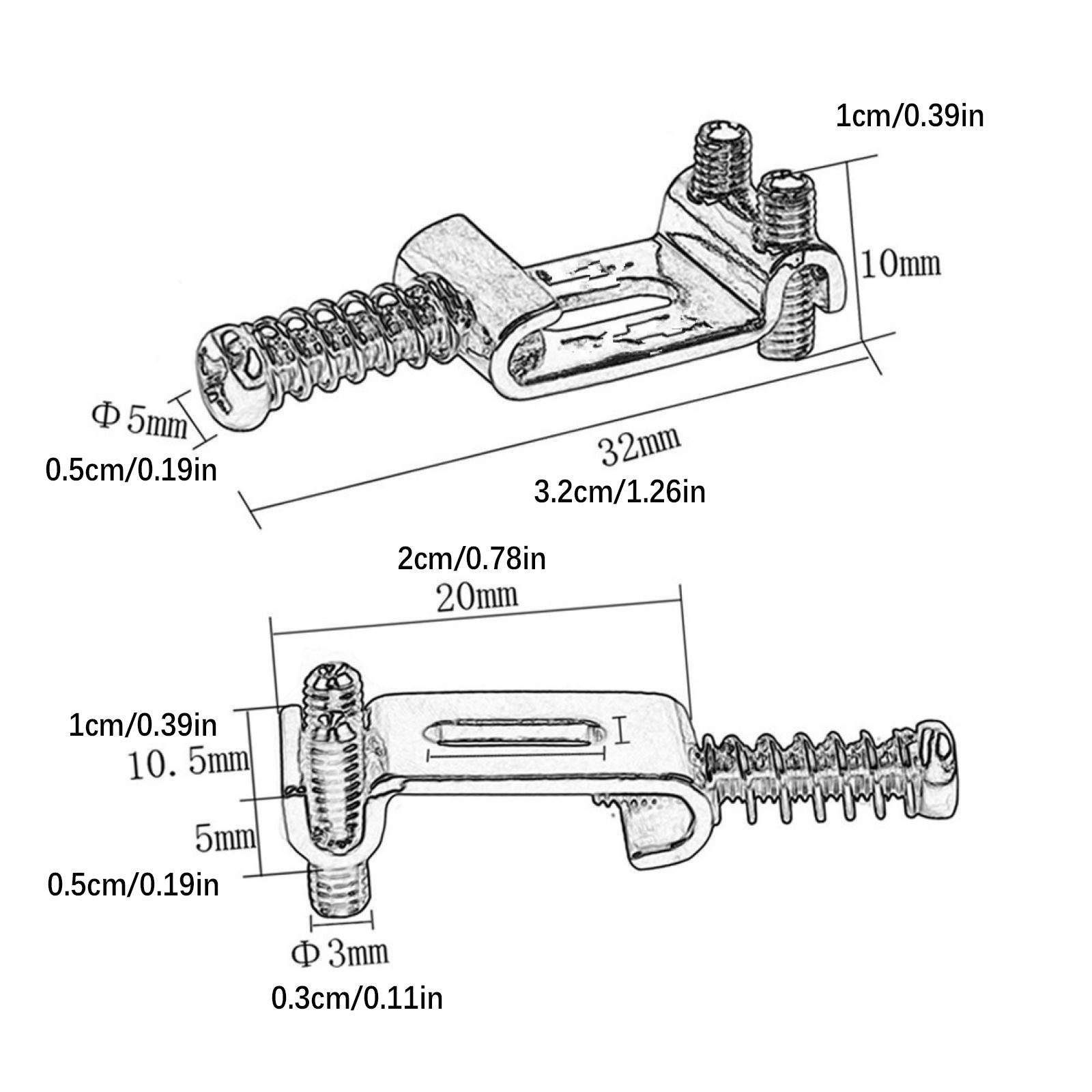 6Pcs Nickel Bridge Tremolo Saddles For Stratocaster Telecaster Electric Guitar