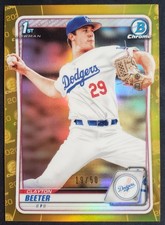 2020 Bowman Draft CLAYTON BEETER Chrome 1st GOLD REFRACTOR 19/50 RC Nationals