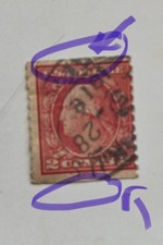 timbres us Rare  avec particularité 2 Cents red Georges WASHINGTON 
