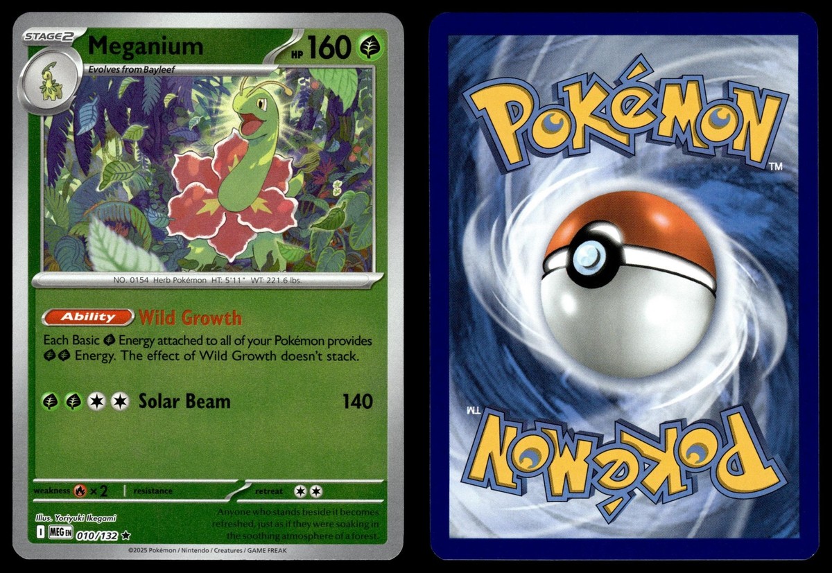 Meganium 010/132 Rare Mega Evolution Pokemon Reverse Holo NM/M | eBay