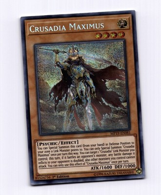 Crusadia Maximus Prismatic Secret Rare Gold Sarcophagus Mega 1st Ed MP19-EN081