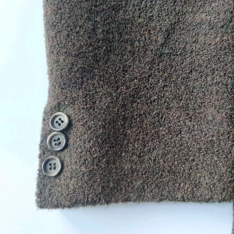 Chaqueta Blazer Oliver By Valentino Hombre 42R Boucle Verde Mezcla Lana Hecha en Italia Foto 3 de 4