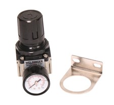Druckluftregler 1/4" 0-10 bar 650l/min.Druckminderer mit Manometer von WELDINGER
